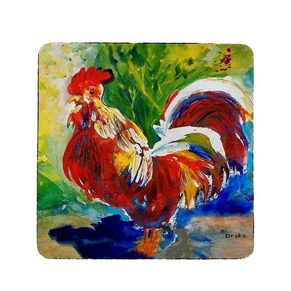 Betsy Drake Betsy Drake CT144 Red Roosters Coaster - Set of 4 CT144